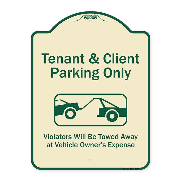 Designer Series-Tenant And Client Parking Violators Towed Away With Graph, 24" x 18", TG-1824-9751